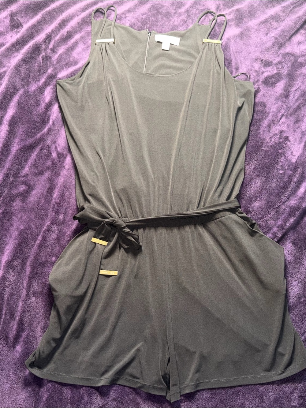 MICHAEL Michael Kors Black Dress with Front Zipper